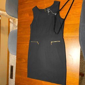 Black and gold sheath dress